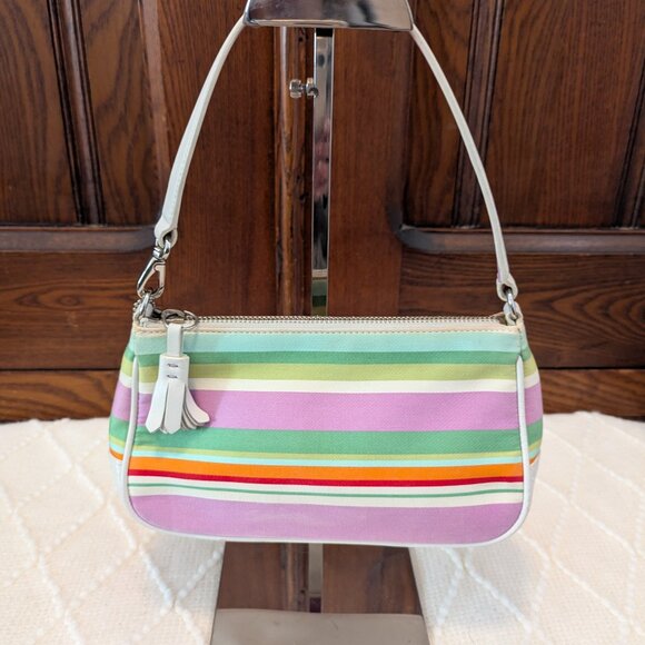 Coach striped legacy multicolor mini baguette bag - Picture 2 of 12